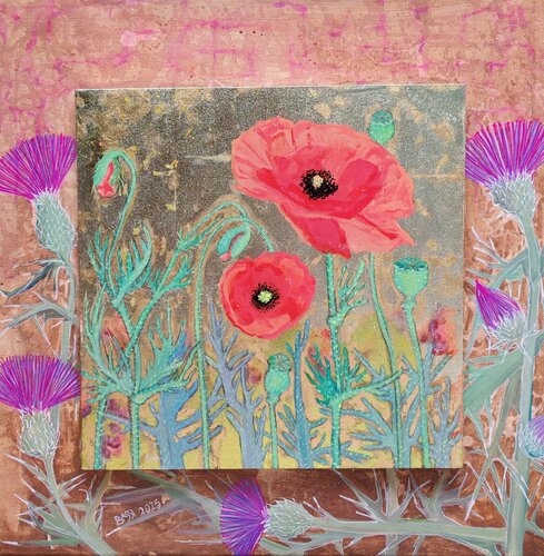 A crimson - violet day van Andrea Bassi, Schilderij te koop op Singulart