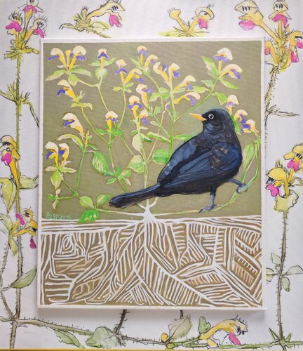 Dance, Dance, Black bird ! van Andrea Bassi, Schilderij te koop op Singulart