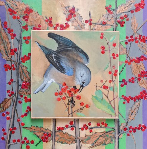 In the World of Red Berries van Andrea Bassi, Schilderij te koop op Singulart