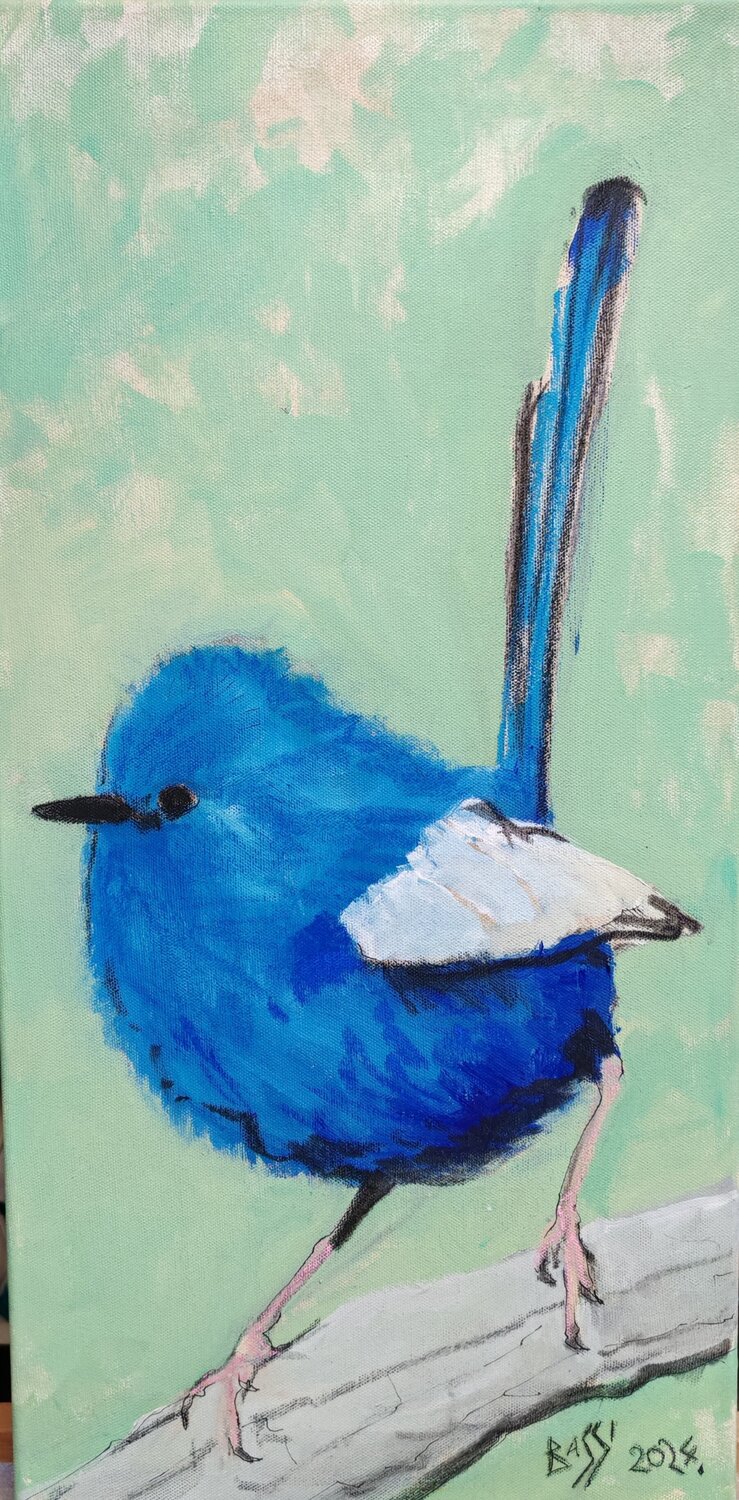 Blue Color of Longing Andrea Bassi Originalgemälde zu verkaufen