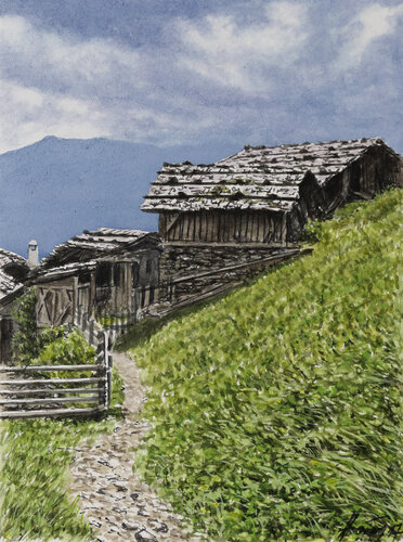Bei Meran II par Manfred Hönig, Œuvre sur papier en vente sur Singulart