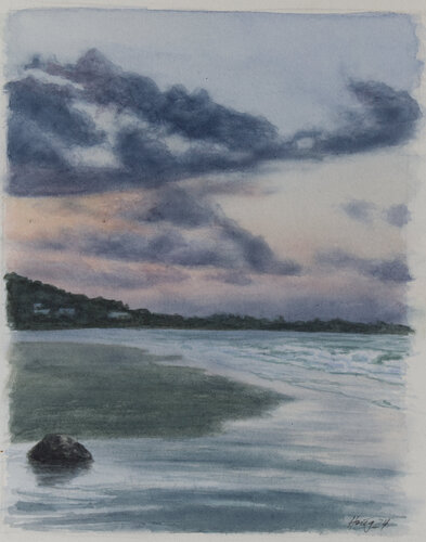 Dämmerung am Meer von Manfred Hönig, Malerei kaufen auf Singulart