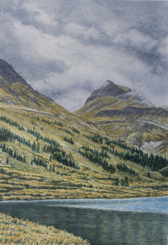 Bergsee by Manfred Hönig, Work on Paper for Sale on Singulart