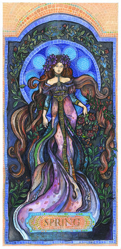 Spring - Art Nouveau Inspired von Fanitsa Petrou, Malerei kaufen auf Singulart