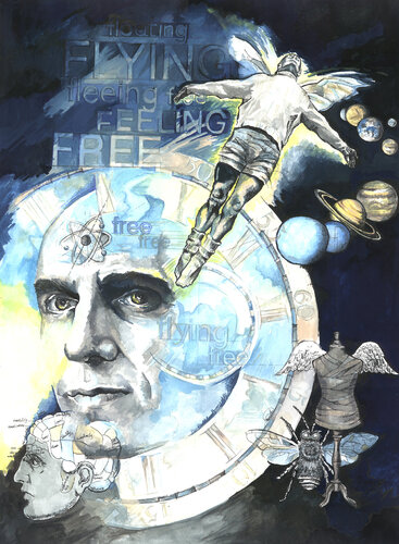 Mind-Navigated Flying van Fanitsa Petrou, Schilderij te koop op Singulart