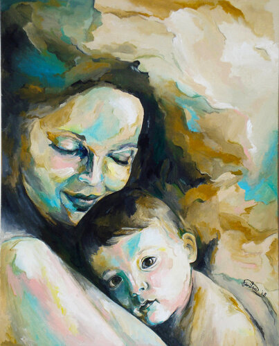 Motherhood van Fanitsa Petrou, Schilderij te koop op Singulart