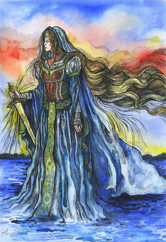 Lady of the Lake - I van Fanitsa Petrou, Schilderij te koop op Singulart