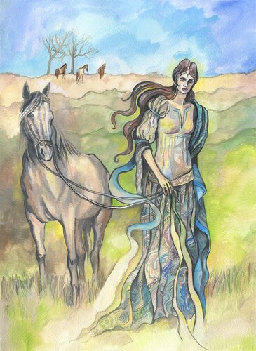 Horse goddess- Epona de Fanitsa Petrou, Pintura a la venta en Singulart