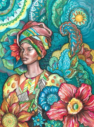 African Flower von Fanitsa Petrou, Malerei kaufen auf Singulart