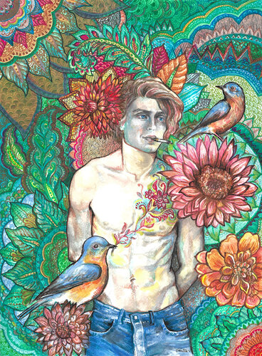 Flower Tattoo di Fanitsa Petrou, Pittura in vendita su Singulart