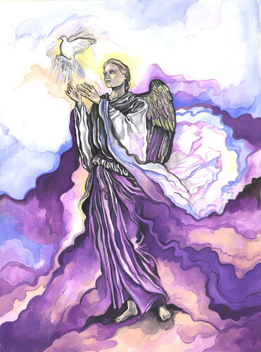 Archangel Uriel van Fanitsa Petrou, Schilderij te koop op Singulart