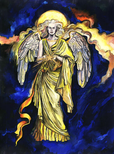 Archangel Jophiel - Angel of Illumination de Fanitsa Petrou, Pintura a la venta en Singulart