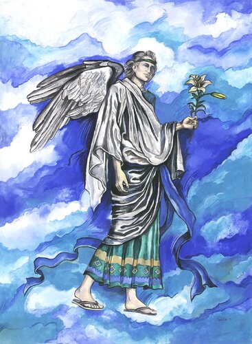 Archangel Gabriel van Fanitsa Petrou, Schilderij te koop op Singulart