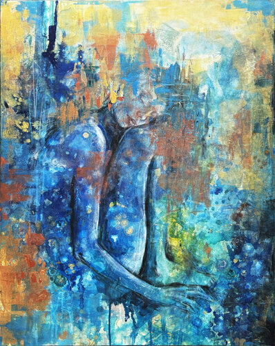 Between Two Worlds di Fanitsa Petrou, Pittura in vendita su Singulart