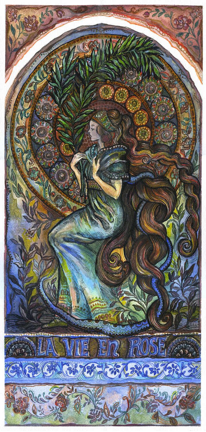 La Vie en Rose - Art Nouveau Inspired Fanitsa Petrou