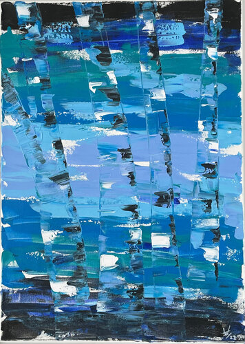 Birken blau by Hagen Wieland, 油畫 for Sale on Singulart