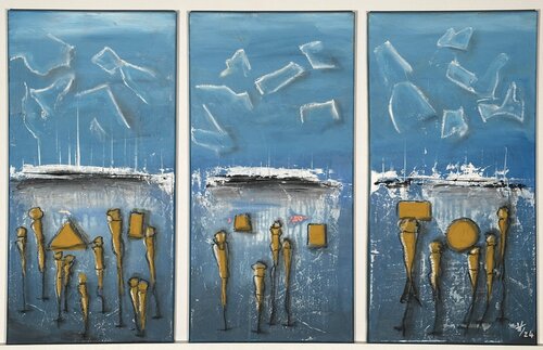Soccer (Tryptichon) par Hagen Wieland, Peinture en vente sur Singulart