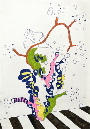 Organismus V-01 van Oliver Euler, Tekening te koop op Singulart