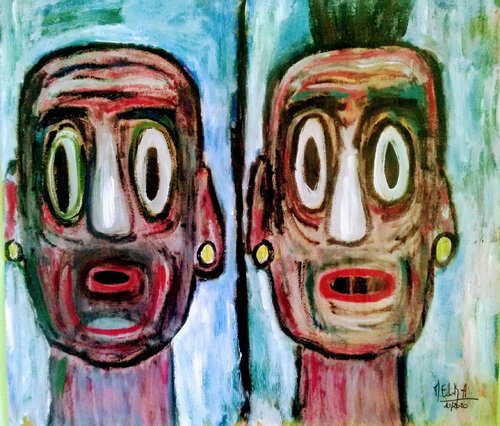 JUMEAUX par MARIE - ÉDITH ALMASI, Peinture en vente sur Singulart