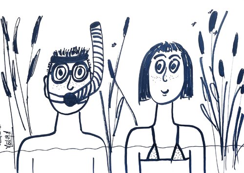 LES VACANCES 2 by MARIE - ÉDITH ALMASI, 소묘 for Sale on Singulart