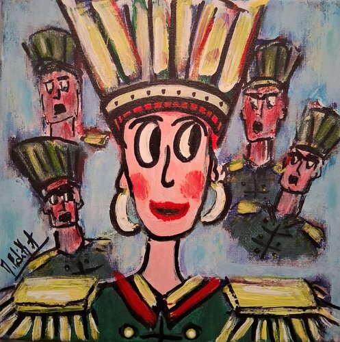 LA GENERALE ( petit modéle ) van MARIE - ÉDITH ALMASI, Werk op papier te koop op Singulart