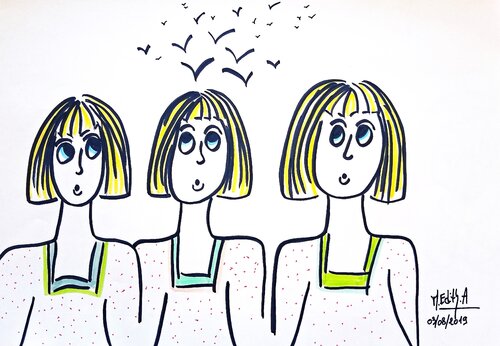 LES VACANCES 14 von MARIE - ÉDITH ALMASI, Zeichnungen kaufen auf Singulart