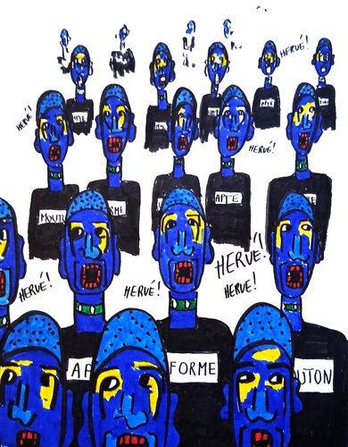 LES HOMMES CASQUE 3 by MARIE - ÉDITH ALMASI, Work on Paper for Sale on Singulart