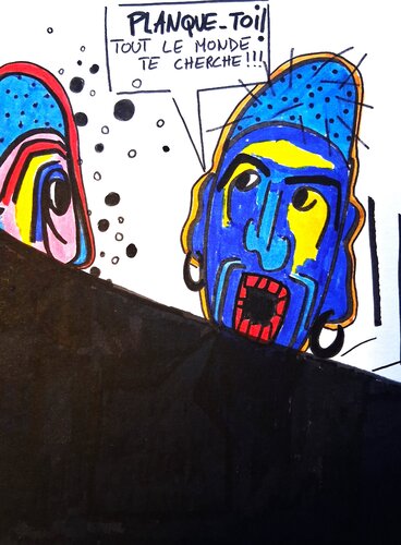 LES HOMMES CASQUE 9 par MARIE - ÉDITH ALMASI, Œuvre sur papier en vente sur Singulart