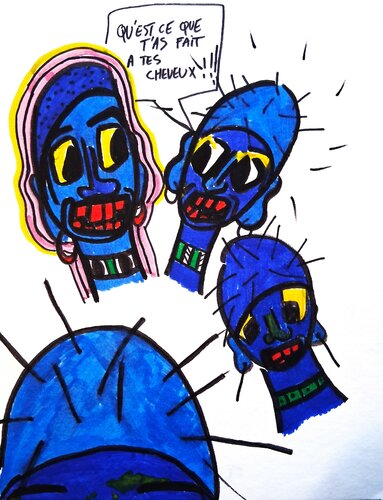 LES HOMMES CASQUE 11 par MARIE - ÉDITH ALMASI, Œuvre sur papier en vente sur Singulart