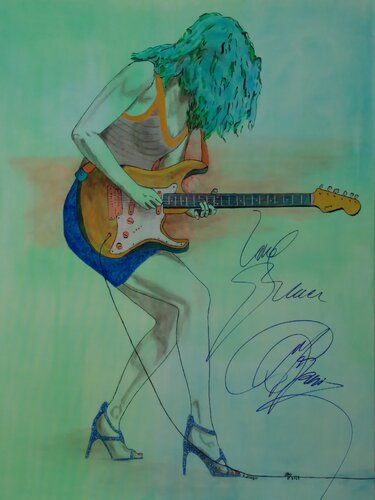 Bedingungslos / Bild von Ana Popovic nach Konzert signiert - 27. 03. 2026 par Ing. Buchberger, Peinture en vente sur Singulart