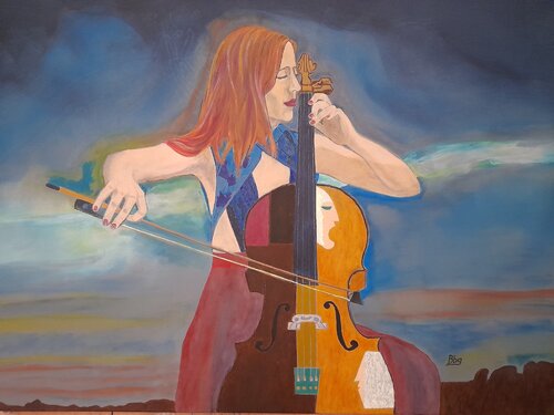 Solistin mit Cello von Ing. Buchberger, Malerei kaufen auf Singulart