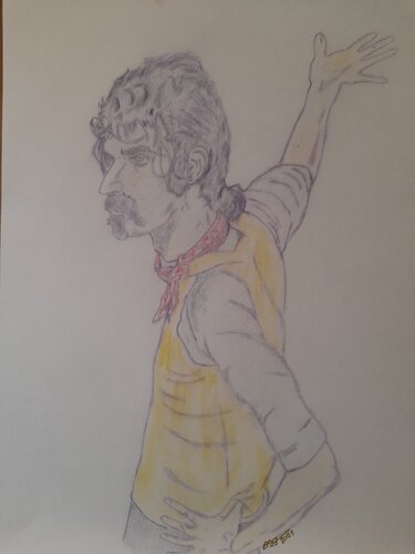 Frank Zappa '68 par Ing. Buchberger, Dessin en vente sur Singulart