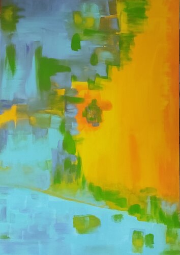 Astratto - L' alba di un nuovo giorno van Miriam Brussato, Schilderij te koop op Singulart