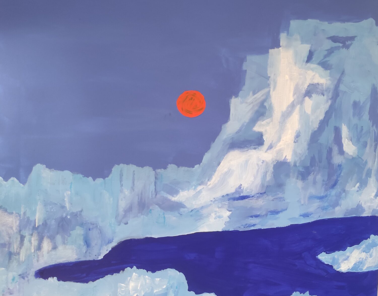 Red Moon among the icebergs Miriam Brussato