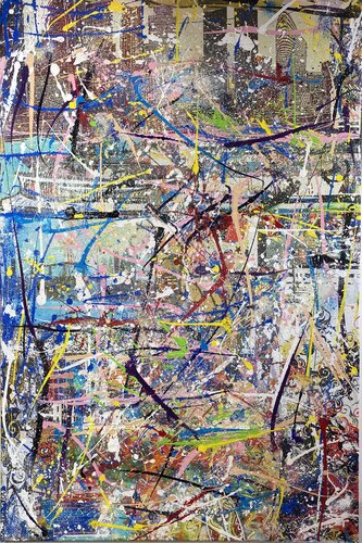 Vive les fleurs, les collages et les cooleurs van SEB PAUL MICHEL, Schilderij te koop op Singulart