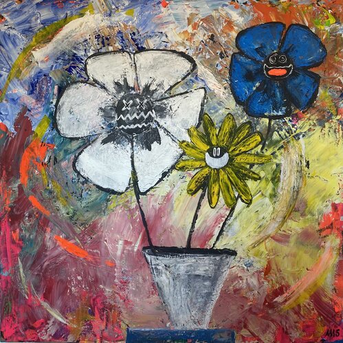 Vive les fleurs, les fleurs et les fleurs by SEB PAUL MICHEL, 회화 for Sale on Singulart