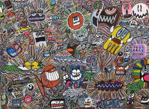 Vive les fleurs, les palmiers et les fleurs by SEB PAUL MICHEL, Painting for Sale on Singulart