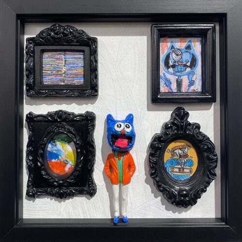 Chat collectionne by SEB PAUL MICHEL, Painting for Sale on Singulart