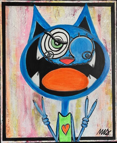 Miaooo abstrat VI by SEB PAUL MICHEL, 회화 for Sale on Singulart