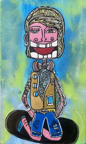 Vive les fleurs et le skate von SEB PAUL MICHEL, Malerei kaufen auf Singulart