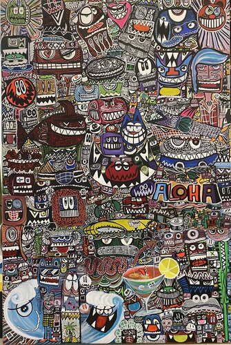 Aloha et vive les fleurs by SEB PAUL MICHEL, 회화 for Sale on Singulart