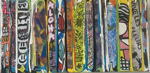 Vive les fleurs, les coolures la playa et les fleurs van SEB PAUL MICHEL, Schilderij te koop op Singulart