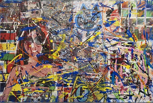 Vive les fleurs, les chats, la peinture, les collages et Aloha van SEB PAUL MICHEL, Schilderij te koop op Singulart