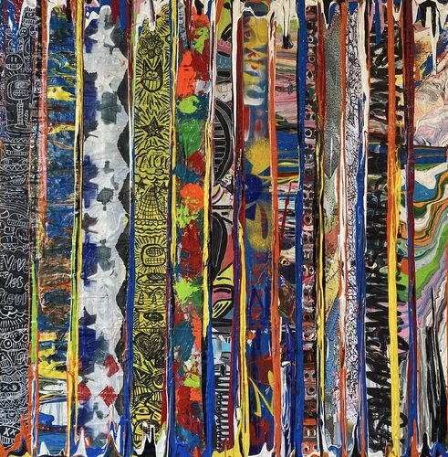 Vive les fleurs, les chats et les coolures di SEB PAUL MICHEL, Pittura in vendita su Singulart