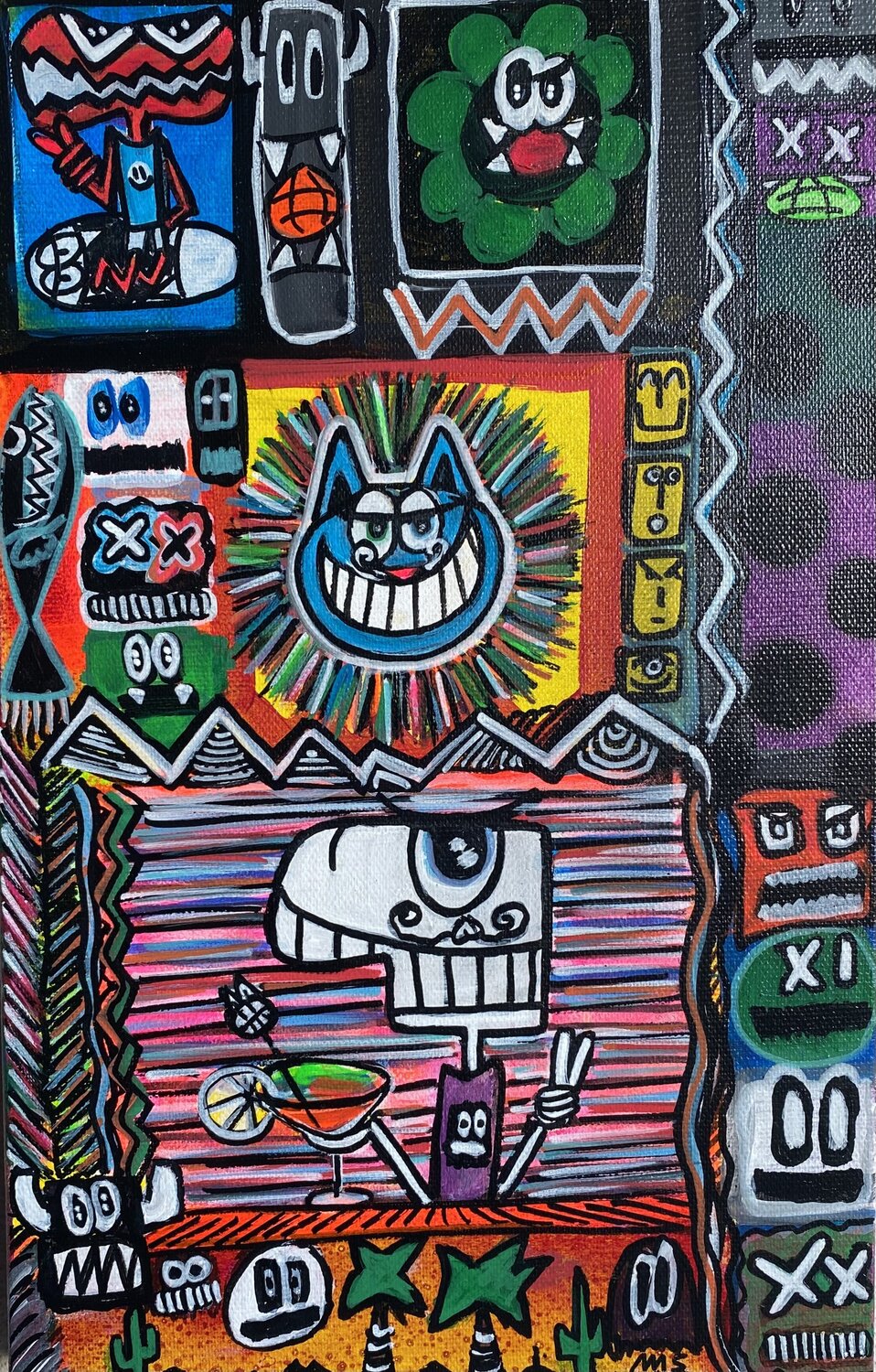 Cool, cool et vive les fleurs SEB PAUL MICHEL Originalgemälde zu verkaufen