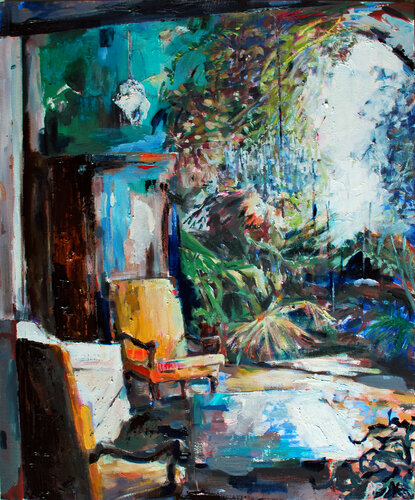 study for THE SPECIAL LIGHT IN THE READING CORNER par Andrea Padovani, Peinture en vente sur Singulart