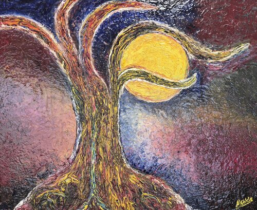 Paisaje nocturno di Ángel Alcalde, Pittura in vendita su Singulart