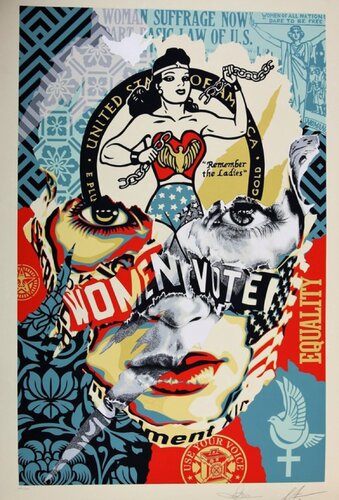 The Beauty of Liberty and Equality (with Shepard Fairey) by Sandra Chevrier, Print for Sale on Singulart