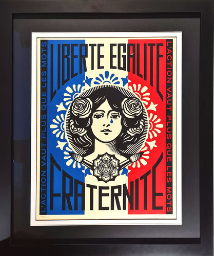 L'action vaut plus que les mots (Marianne pleure) di Shepard Fairey, Stampa in vendita su Singulart