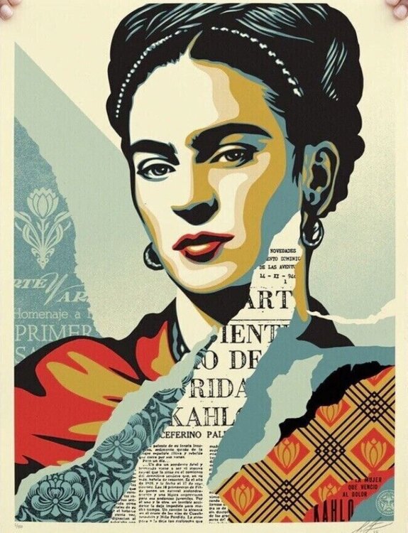 The woman who defeated pain (Frida Khalo) Shepard Fairey
